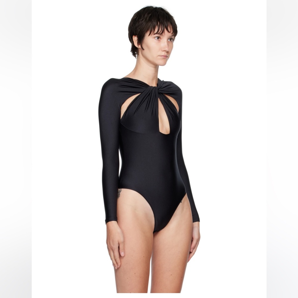 COPERNI Black Cutout Draped Bodysuit
